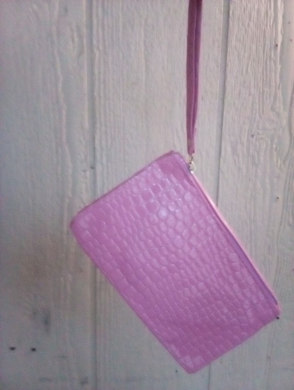Purple Textured Wristlet Clutch